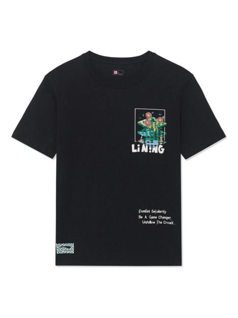 Li-Ning Li-Ning x Rooovie Cartoon Graphic T-shirt 'Black' AHSSB13-2