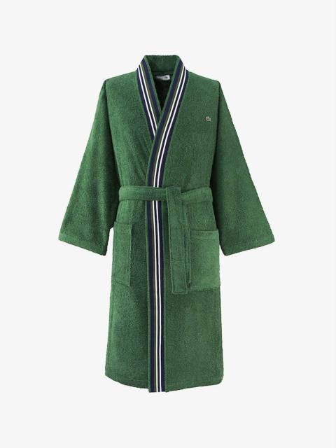 LACOSTE Club kimono-style organic terry cotton bathrobe