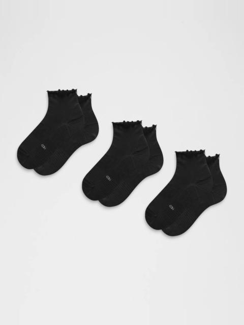 lululemon Unisex Power Stride Ankle Socks 3 Pack *Lettuce Edge