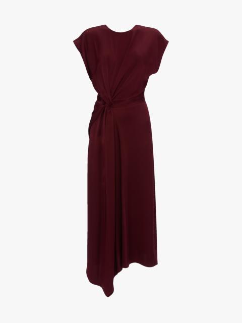 Victoria Beckham Aria Midi Dress In Burgundy