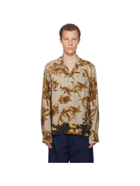 Dries Van Noten Beige Sateen Shirt