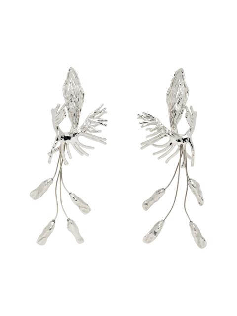 Dries Van Noten Silver Graphic Earrings