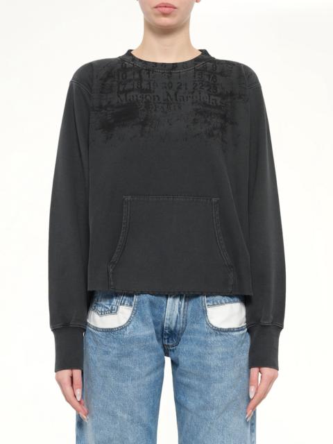 Maison Margiela Numbers Zipped Sweatshirt in Charcoal