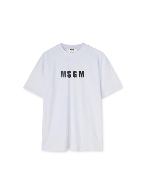 MSGM Cotton crew neck cotton t-shirt with MSGM logo