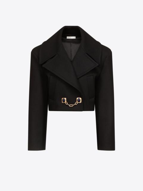 AREA GEMSTONE BUTTON CROPPED PEACOAT