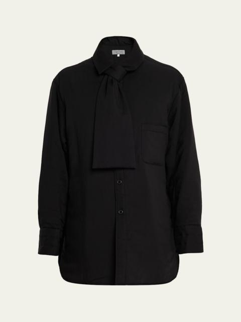 Yohji Yamamoto Men's Cellulose Lawn Stole Detail Padded Shirt