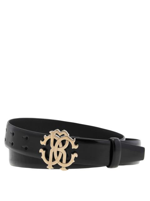Roberto Cavalli Roberto Cavalli Black Leather Belt, Size 50
