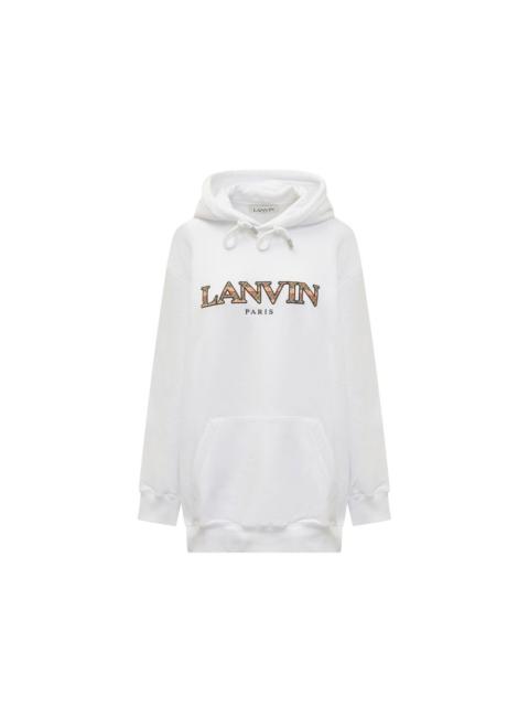 Lanvin Lanvin Embroidered Logo Cotton Sweatshirt — White