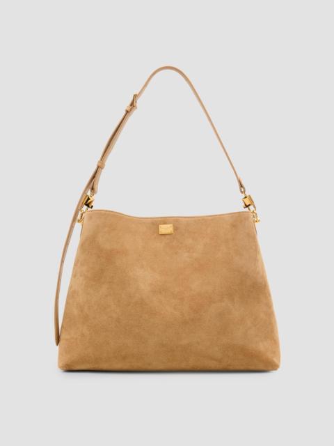 Dolce & Gabbana Women's Vittoria Suede Shoulder Bag - Tortora And Ecru