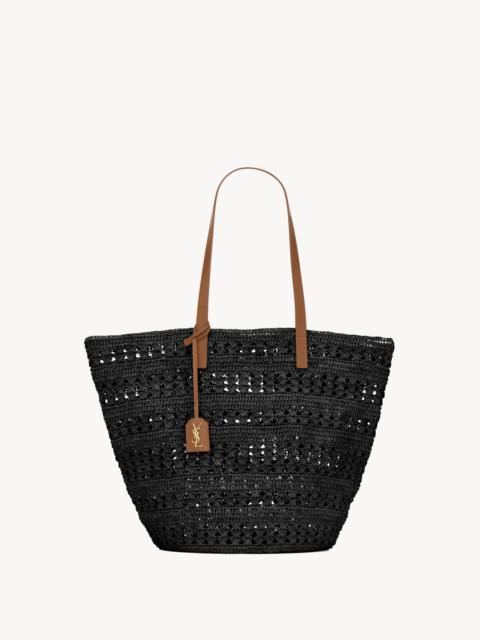 SAINT LAURENT PANIER MEDIUM BAG IN RAFFIA