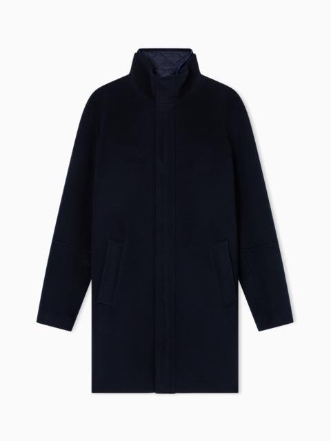 EMPORIO ARMANI VIRGIN-WOOL CLOTH TWO-IN-ONE STYLE COAT
