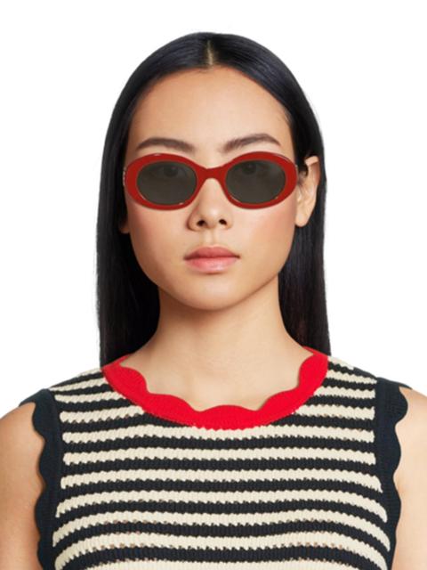 CELINE Women's Triomphe 52MM Oval Sunglasses - Red Smoke