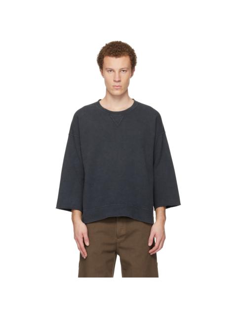 visvim Black Jumbo SB 3/4 DMGD Sweatshirt