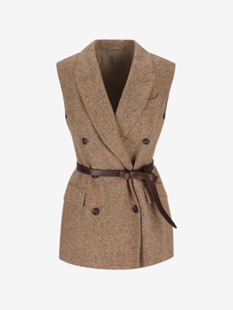 Brunello Cucinelli belted double-breasted waistcoat