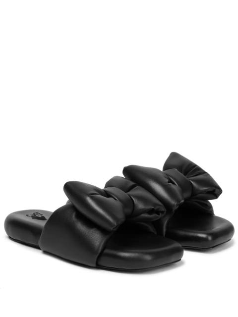Off-White Nappa leather bow-embellished slides