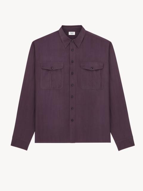 SAINT LAURENT SHIRT IN VISCOSE AND SILK