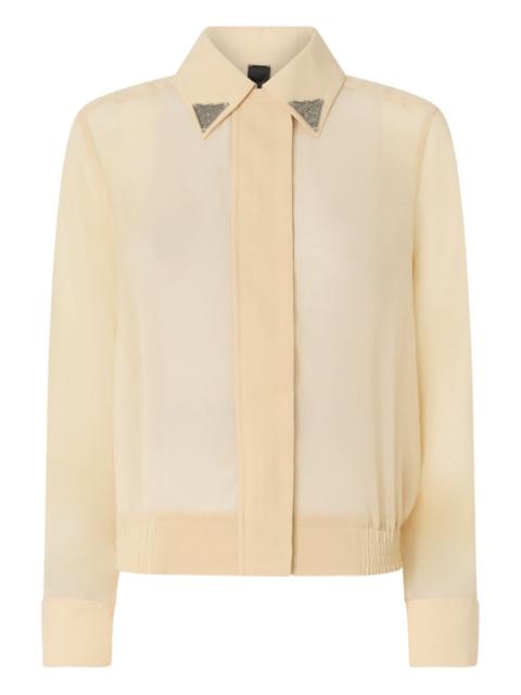 PINKO embellished-collar long-sleeve shirt