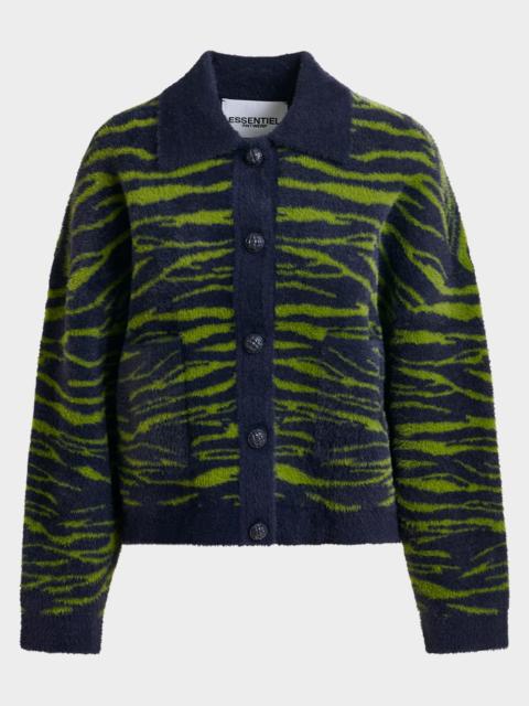 ESSENTIEL ANTWERP Iger Zebra Knit Cardigan