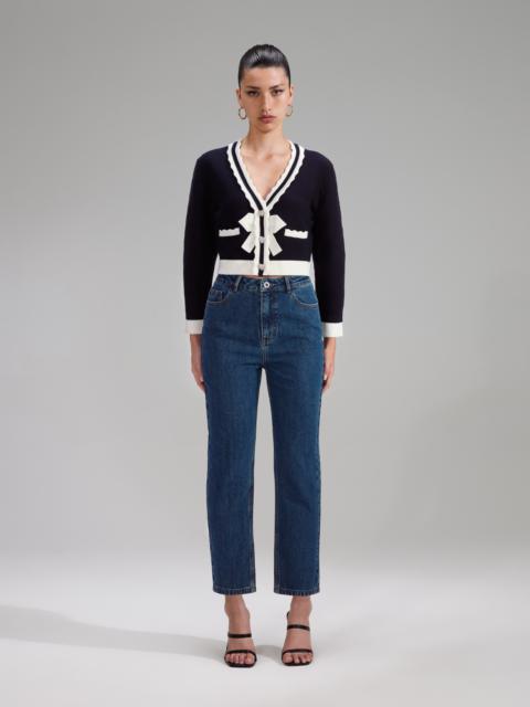 self-portrait Navy Cotton Knit Cardigan