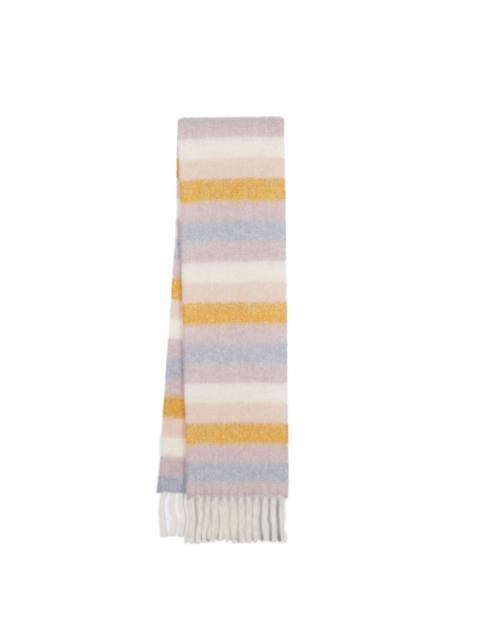 Swan stripe-pattern alpaca-blend scarf