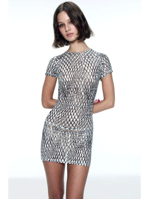 miaou MESH MINI TEE - BLACK LATTICE