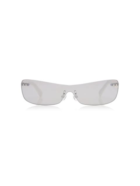 JACQUEMUS Miranda Frameless Acetate Sunglasses silver