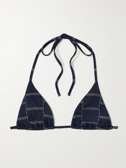 MATTEAU The String Printed Recycled Triangle Bikini Top