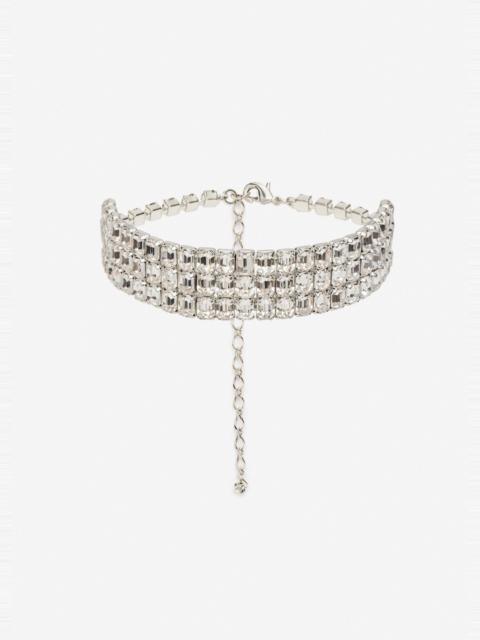 MAGDA BUTRYM Choker necklace with baguette-cut silver crystals