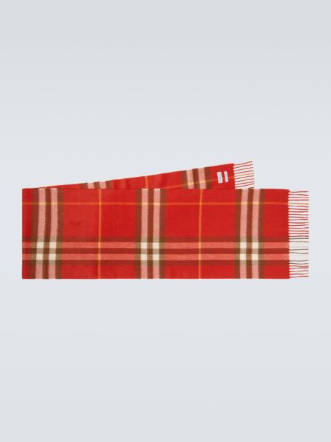 Burberry Burberry Check fringed cashmere scarf