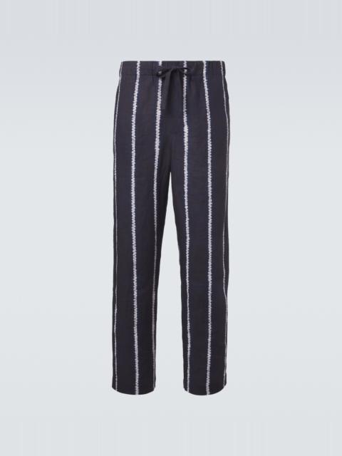 COMMAS Striped linen wide-leg pants