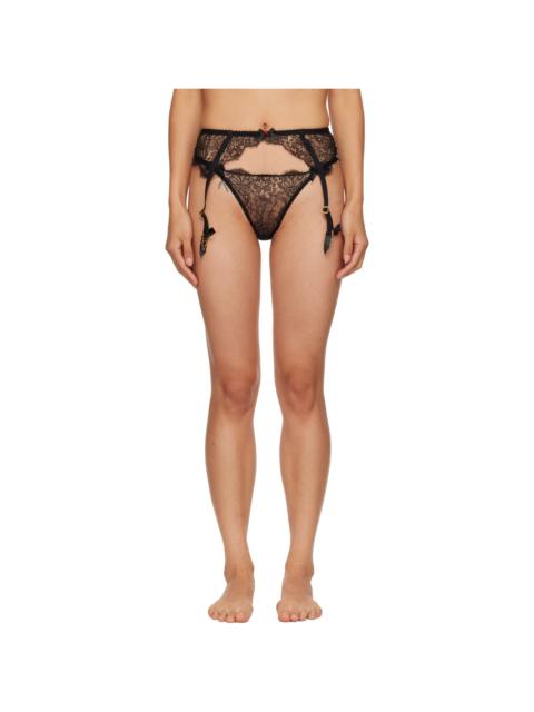 Agent Provocateur Black Lorna Lace Suspender Garter Belt