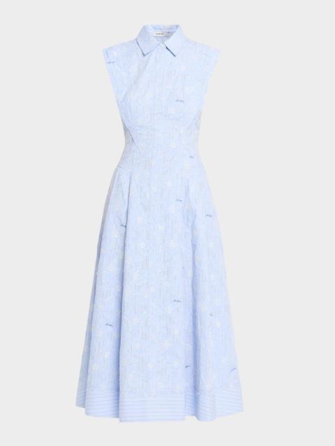 SIMKHAI Neri Floral Cotton Midi Shirtdress