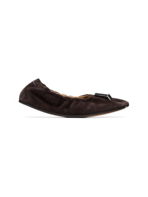 MM6 Maison Margiela Brown Suede Anatomic Travel Ballerina Flats
