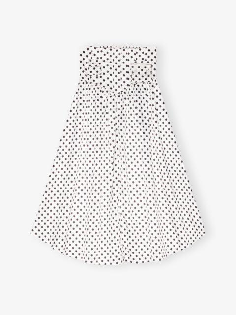 GANNI POLKA-DOT DOUBLE SATIN LONG POCKET SKIRT