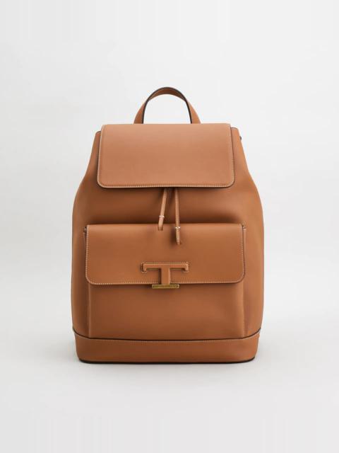 Tod's TIMELESS BACKPACK IN LEATHER MEDIUM - BROWN