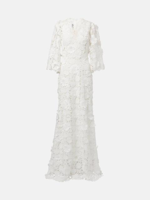 Monique Lhuillier Bridal floral lace gown