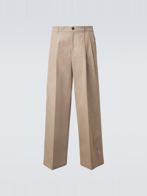 Jil Sander Pleated cotton wide-leg pants
