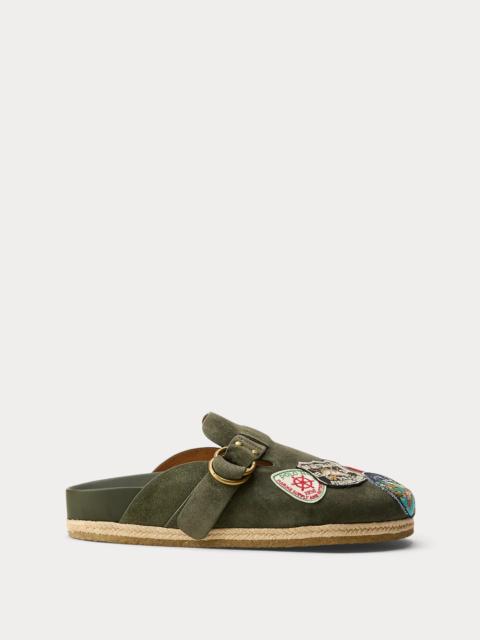 Polo Ralph Lauren Turbach Logo-Patch Suede Clog Sandal