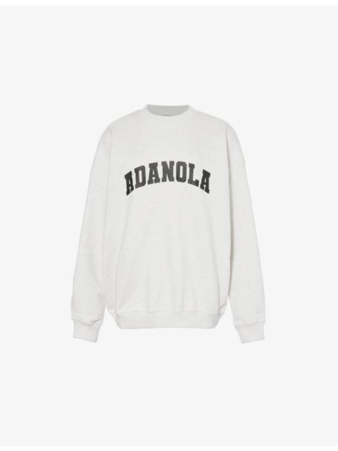 ADANOLA Varsity oversized crewneck cotton fleece sweatshirt