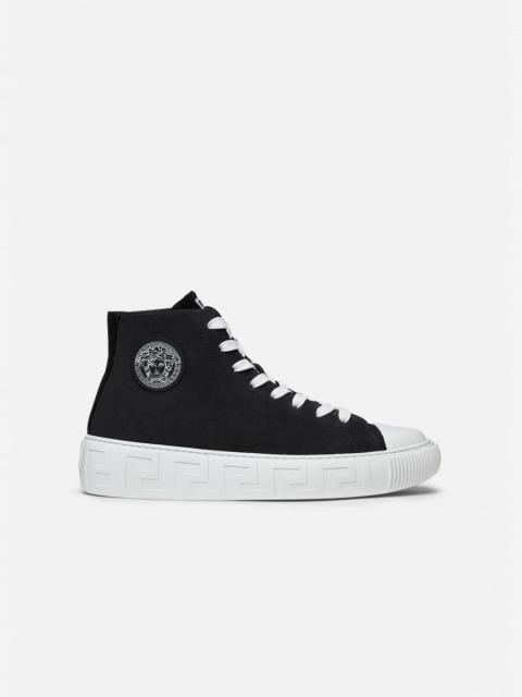 VERSACE Greca Suede High-Top Sneakers