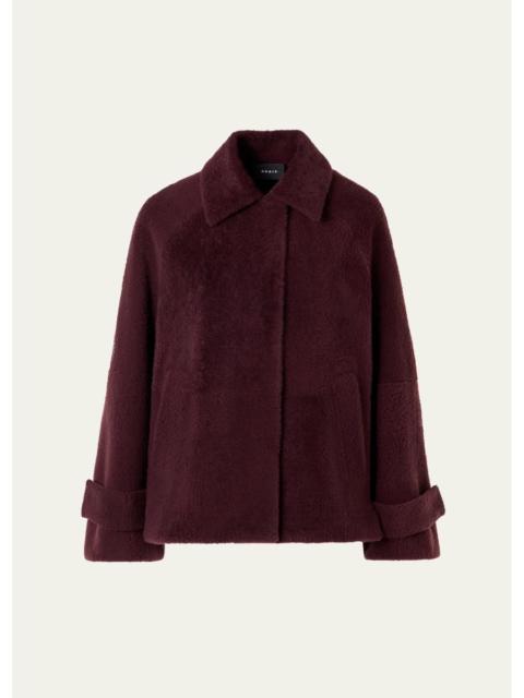 AKRIS Alisa Lamb Shearling Single-Breasted Short Jacket