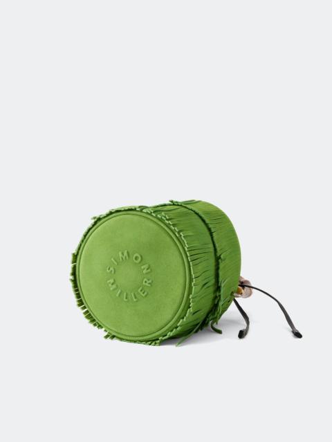 SIMONMILLER Tiki Fringe Suede Bag In Moss Green