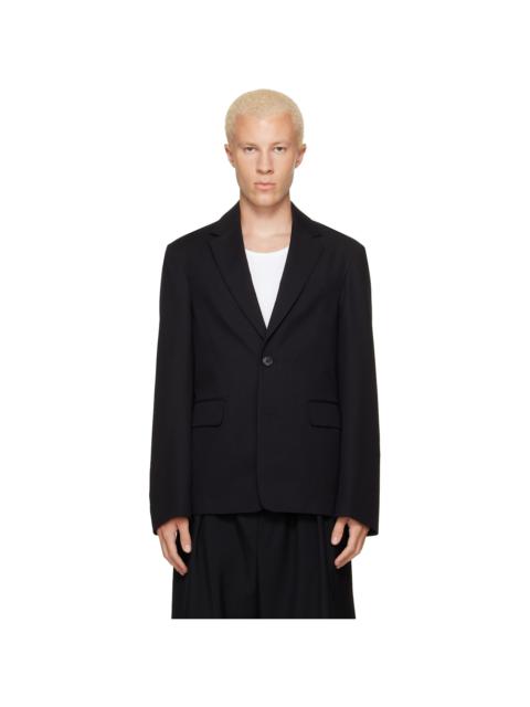 Dries Van Noten Black Cotton & Wool Twill Blazer