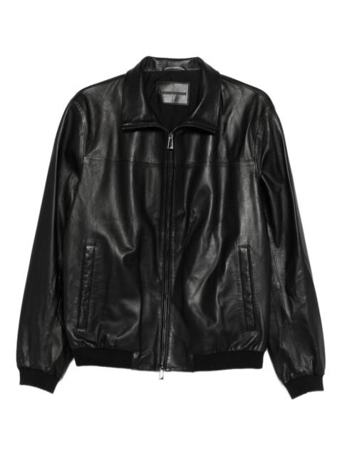EMPORIO ARMANI leather bomber jacket