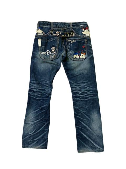 Other brands Japanese Brand × Vintage - Rare Yoshitomo Nara Lolita Embroidered Jeans