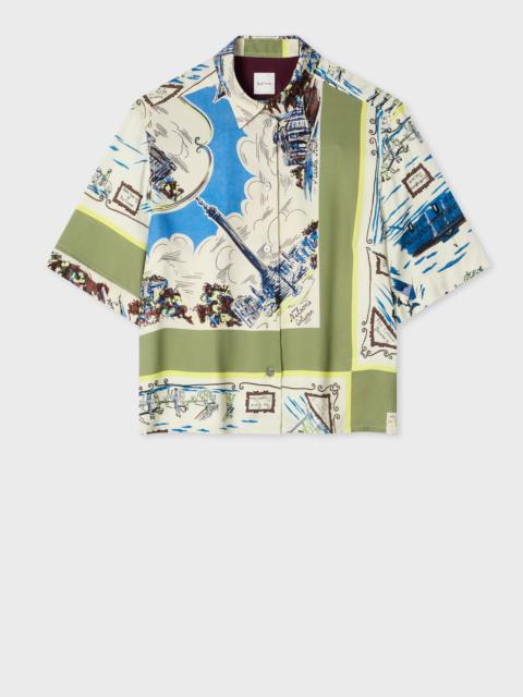 Paul Smith Women's 'London Scarf' Viscose Short-Sleeve Shirt