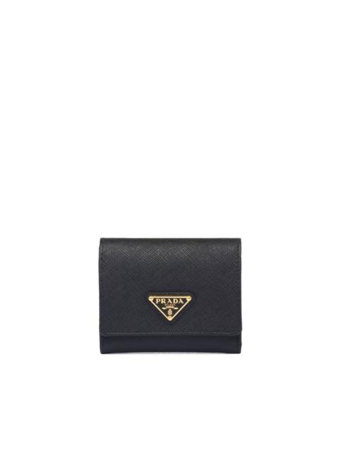 Prada logo-plaque leather wallet