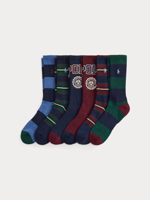 Polo Ralph Lauren Crest & Striped Crew Sock 6-Pack