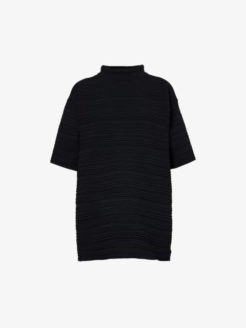 Pleats Please Issey Miyake Ribbed relaxed-fit knitted top