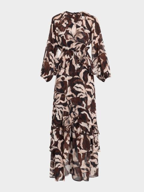 MISA Sanaz Ruffle-Hem Maxi Dress